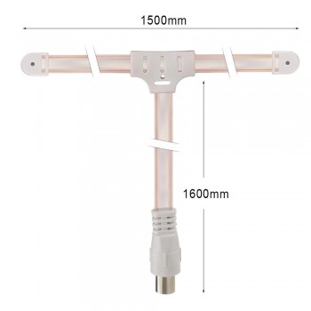 Eightwood  FM Dipole Antenna 75 Ohm PAL Plug Connector for Home Table Top Stereo Sound Radio Receiver Tuner