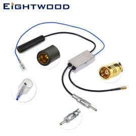 Eightwood Auto DAB+ AM/FM Car Radio Aerial Antenna Splitter DIN 41585 Female to Male and SMB  Aftermarket Conversion Cable