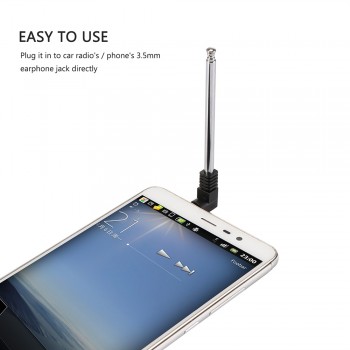 Onever New 3.5mm FM Radio Antenna Retractable Aerial for Auto Car Mobile Phone