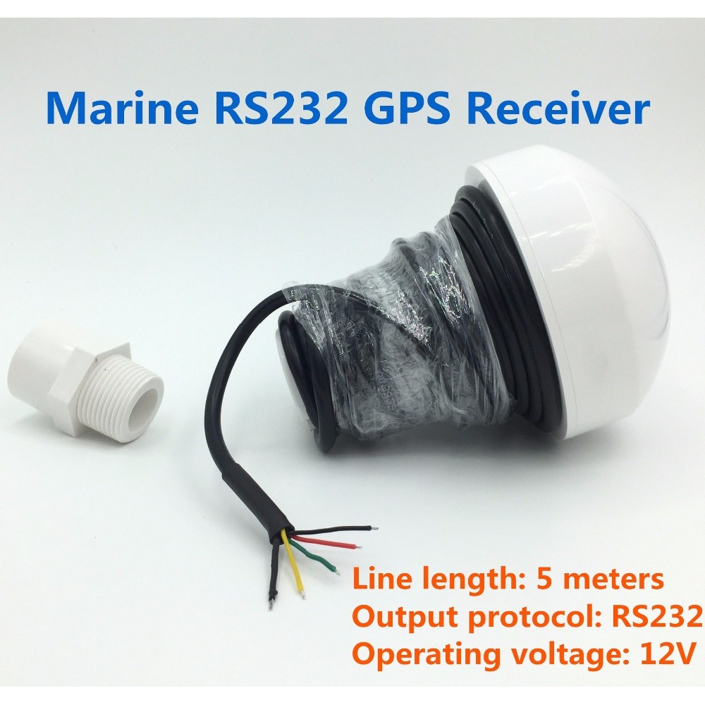 for marine 12V RS232 GPS receiver,RS-232 GNSS GPS receiver,Mushroom-shaped case,4800 baud rate,module with antenna 5 meters