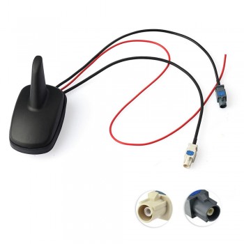 Eightwood Car DAB+FM Radio Stereo Amplified Aerial Roof Mount Shark Fin SMB Antenna Replacement Cable for Pioneer Sony DAB