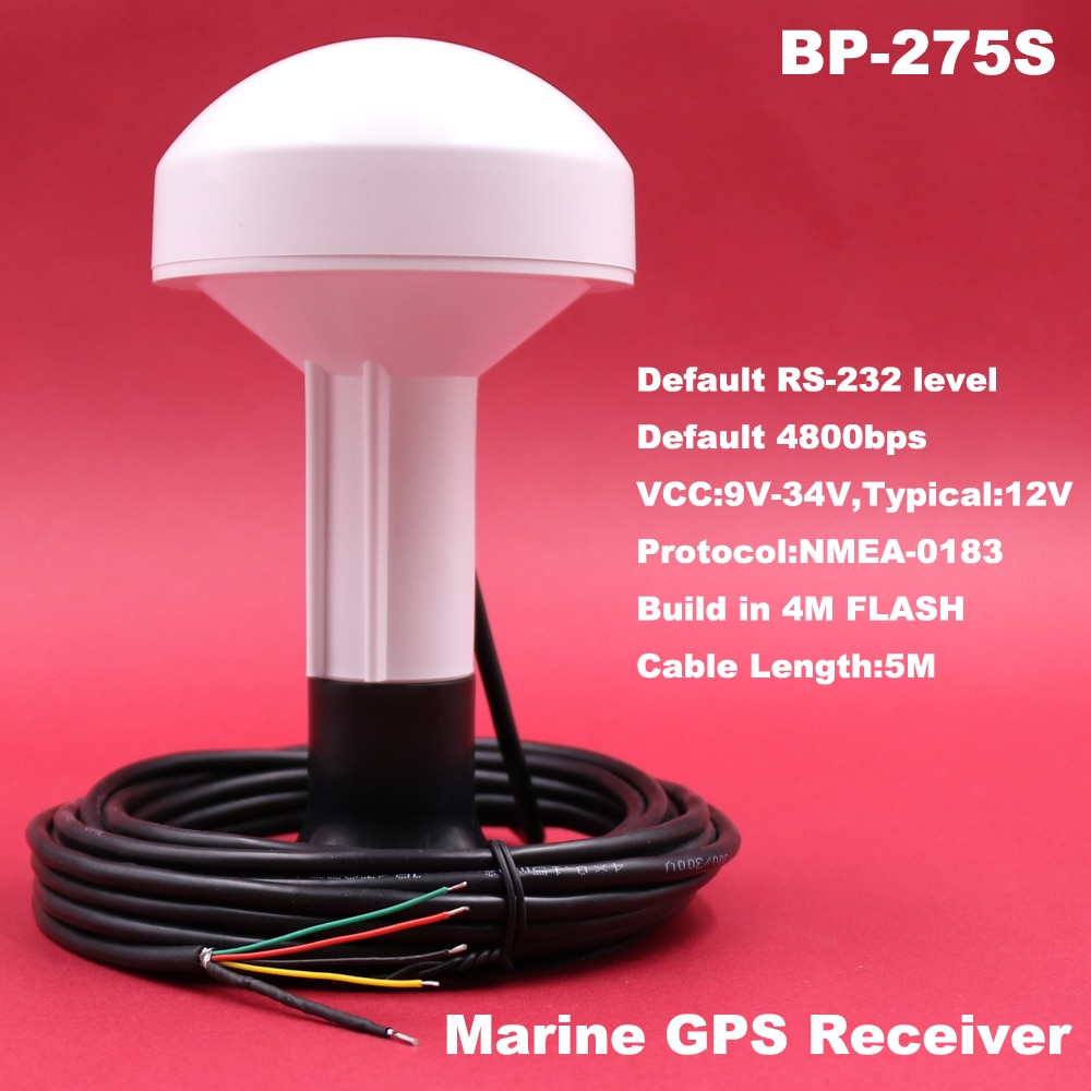 Boat ship GPS Antenna module Marine GPS Receiver Antenna, VCC 12V, 4800bps,RS232, 4M Flash DIY Connector with screw tube,BP-275S