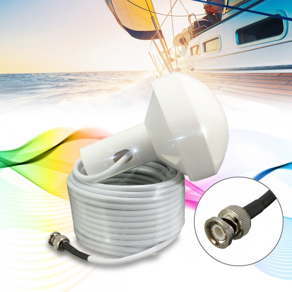 New GPS Active Marine Navigation Antenna 10 Meters With BNC Male Plug Connector