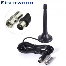 Eightwood Digital TV Extended Antenna Portable Indoor/Outdoor Aerial for USB TV Tuner/Digital TV/DAB Radio With Magnetic Base