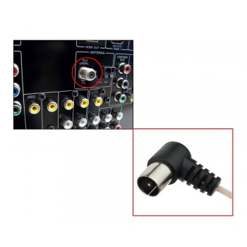 Eightwood  FM Radio Antenna 75 Ohm UNBAL Dipole Indoor HD Aerial  F Male Connector Y Tuner 6FT Cable for Yamaha JVC Sony