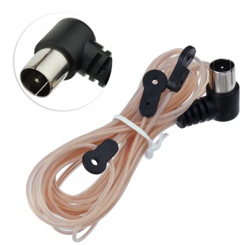 Eightwood  FM Radio Antenna 75 Ohm UNBAL Dipole Indoor HD Aerial  F Male Connector Y Tuner 6FT Cable for Yamaha JVC Sony