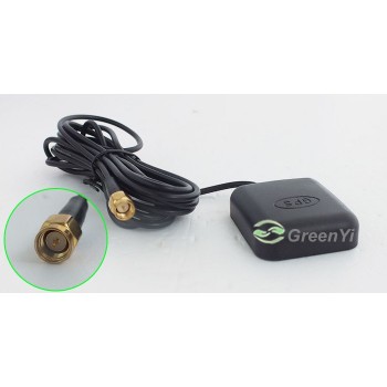 GreenYi High Gain Car GPS Aerial Mini GPS Antenna with Two Amplification Car DVD Navigation 3m SMA Interface