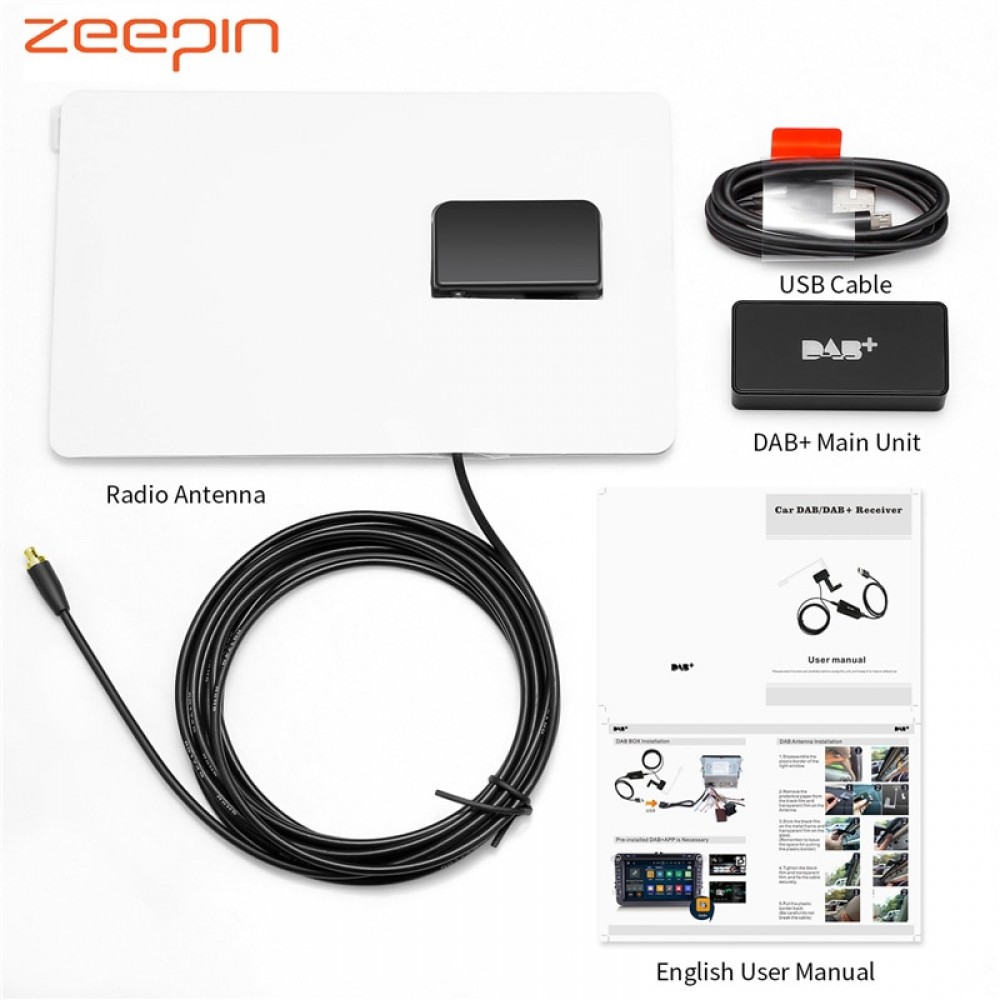 Universal DAB+Receiver Antenna With USB Adapter Receiver For Android 4.4 5.1 6 7.1 Car Player Applicable For Europe