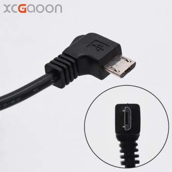 XCGaoon Car DC Converter Module Input 12V 24V Ouput 5V 2A with micro USB Cable (Curved Right) Low Voltage Protection Length 3.5m