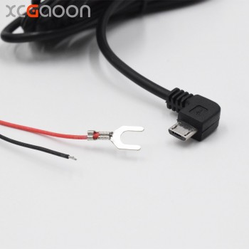 XCGaoon Car DC Converter Module Input 12V 24V Ouput 5V 2A with micro USB Cable (Curved Right) Low Voltage Protection Length 3.5m