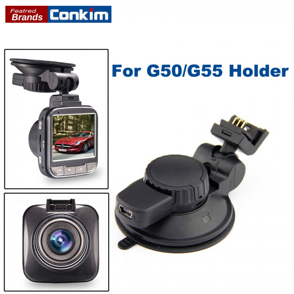 Conkim 360 degree Rotating Car DVR G50/G55 Windshield Suction Cup Mount Holder ABS Driving Recorder Bracket