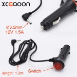 XCGaoon 3.5mm Port Car Charger For Car Radar Detector / Car DVR Camera, input 12V, output 12V 1.5A, fit DC 12V Car, length 1.2m