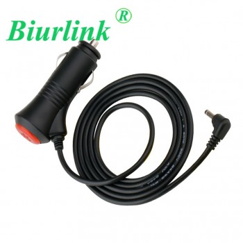 Biurlink 3.5MM Plug DC 12V 1.5 Meters Cable Length Car Charger for GPS Radar Detector Cigarette Lighter with Swicth Button