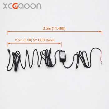 XCGaoon Car Charger DC Converter Module 12V 24V To 5V 2A with Straight mini USB Cable fit Car DVR Camera GPS Cable Length 3.5m