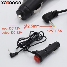 XCGaoon 2.5mm port Car Charger Adapter for Car Radar Detector amp; GPS Input DC 12V Ouput 12V 1.5A, Cable Length 1.2m ( 3.93ft )