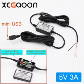 XCGaoon Straight mini USB Car Charger DC Converter Module 12V 24V To 5V 3A High Quality Low Voltage Protection Length 3.5m