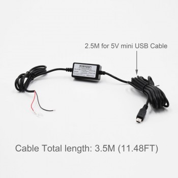 XCGaoon Straight mini USB Car Charger DC Converter Module 12V 24V To 5V 3A High Quality Low Voltage Protection Length 3.5m