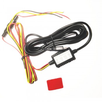Conkim Micro USB Parking Guard Hard Wire Kit For Dash Cam Mini 0903 0906 0906s 12V.24V 2A 3.8M Low Voltage Protect Power Supply