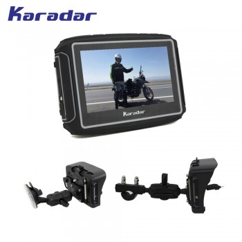 KARADAR Waterproof Motorcycle GPS - 4.3 Inch Win CE 6.0 Car GPS Navigator - Built-in 8G Map