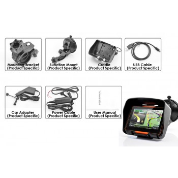 4.3 Inch Car GPS IP67 Waterproof GPS Moto Bluetooth GPS Navigator for Motorcycle Motorbike 8GB 256 RAM Free Maps