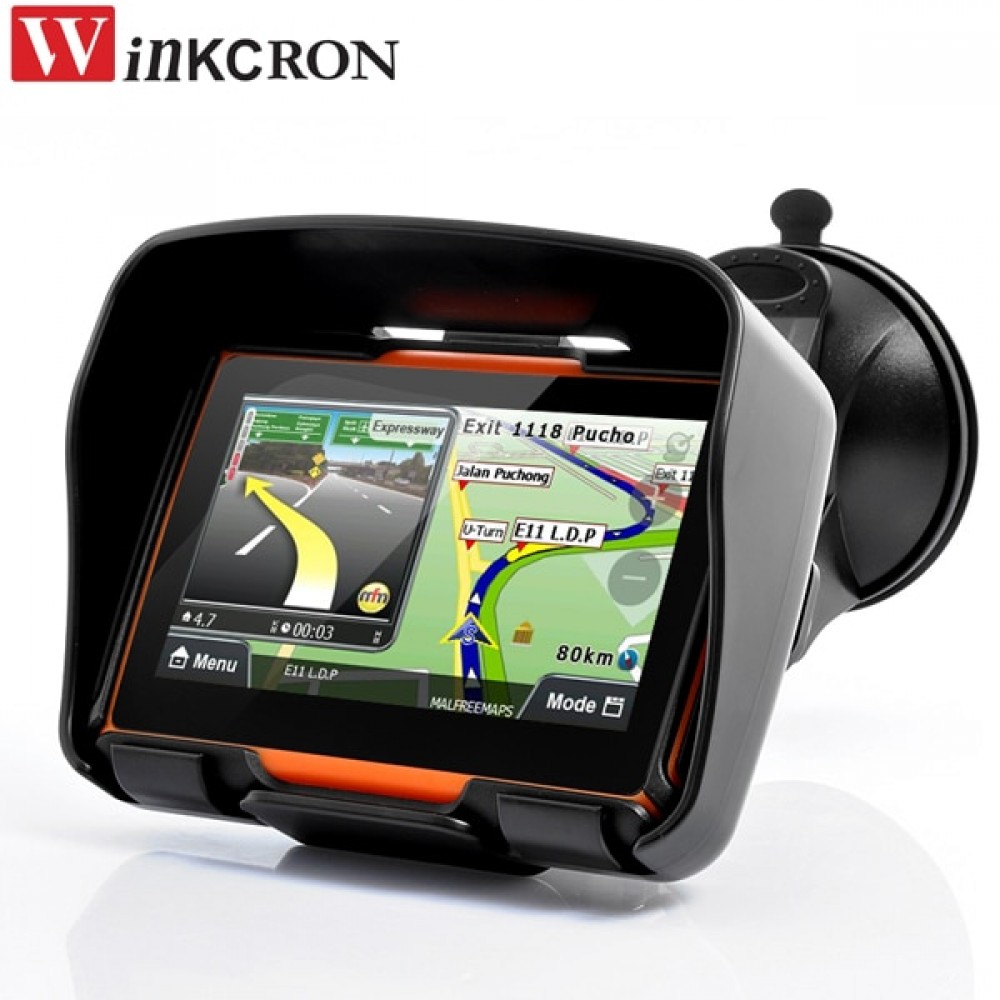 Best 4.3 Motorcycle GPS Navigation Car GPS IPX7 Waterproof Bluetooth Car GPS Navigator built in 8GB Free 2017 NEW Maps