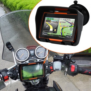 Best 4.3 Motorcycle GPS Navigation Car GPS IPX7 Waterproof Bluetooth Car GPS Navigator built in 8GB Free 2017 NEW Maps