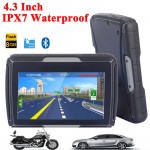 High Quality 4.3 Inch Motorcycle GPS Car GPS Navigation IPX7 Waterproof 8GB Internal Memroy Bluetooth BT With MAPS Free Shipping