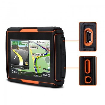 Car Motorcycle GPS Navigation 4.3 Touch screen IPX7 Waterproof with Bluetooth FM AVIN built in 8GB Free Map