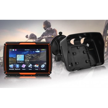 Car Motorcycle GPS Navigation 4.3 Touch screen IPX7 Waterproof with Bluetooth FM AVIN built in 8GB Free Map