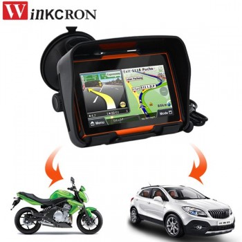 Car Motorcycle GPS Navigation 4.3 Touch screen IPX7 Waterproof with Bluetooth FM AVIN built in 8GB Free Map