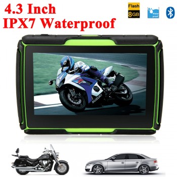 2017 Hot 4.3 Inch Motorcycle GPS Car Gps Navigation IPX7 Waterproof 8GB Internal Memroy for Motorcycle+ Maps of Most Countries