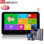 7 DVR Dash Cam GPS Navigation Car Rear view Camera Android WIFI Quad-core Truck vehicle gps Russia/Europe Two cameras free map
