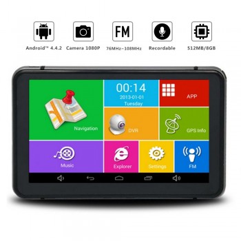 7 DVR Dash Cam GPS Navigation Car Rear view Camera Android WIFI Quad-core Truck vehicle gps Russia/Europe Two cameras free map
