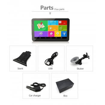 7 DVR Dash Cam GPS Navigation Car Rear view Camera Android WIFI Quad-core Truck vehicle gps Russia/Europe Two cameras free map