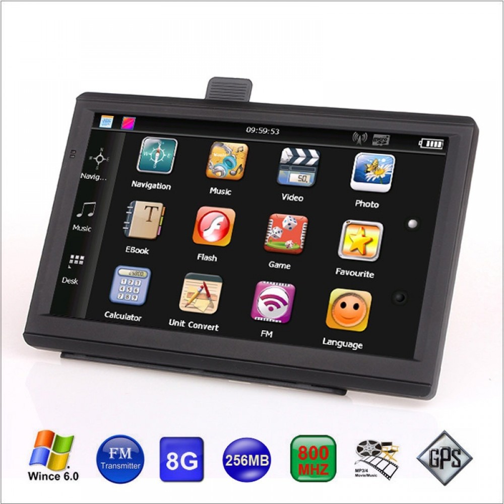 7 inch HD Car GPS Navigation US Canada Mexico or Europe or Australia and so on All New Maps 800M FM/8GB 256MB newest Map TRUCK