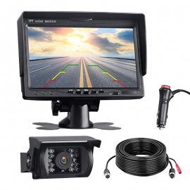 Waterproof Backup Camera Monitor Kit for Truck RV Trailer Bus Van Pickup Trucks Motor Home Car Reverse Camera with Night Vision
