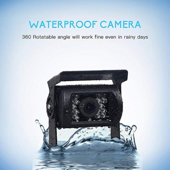 Waterproof Backup Camera Monitor Kit for Truck RV Trailer Bus Van Pickup Trucks Motor Home Car Reverse Camera with Night Vision