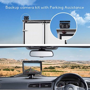 Waterproof Backup Camera Monitor Kit for Truck RV Trailer Bus Van Pickup Trucks Motor Home Car Reverse Camera with Night Vision