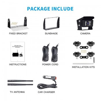 Digital Wireless Backup Camera kit LCD Rearview Monitor IP69 Waterproof Night Vision Backup Reverse Cam