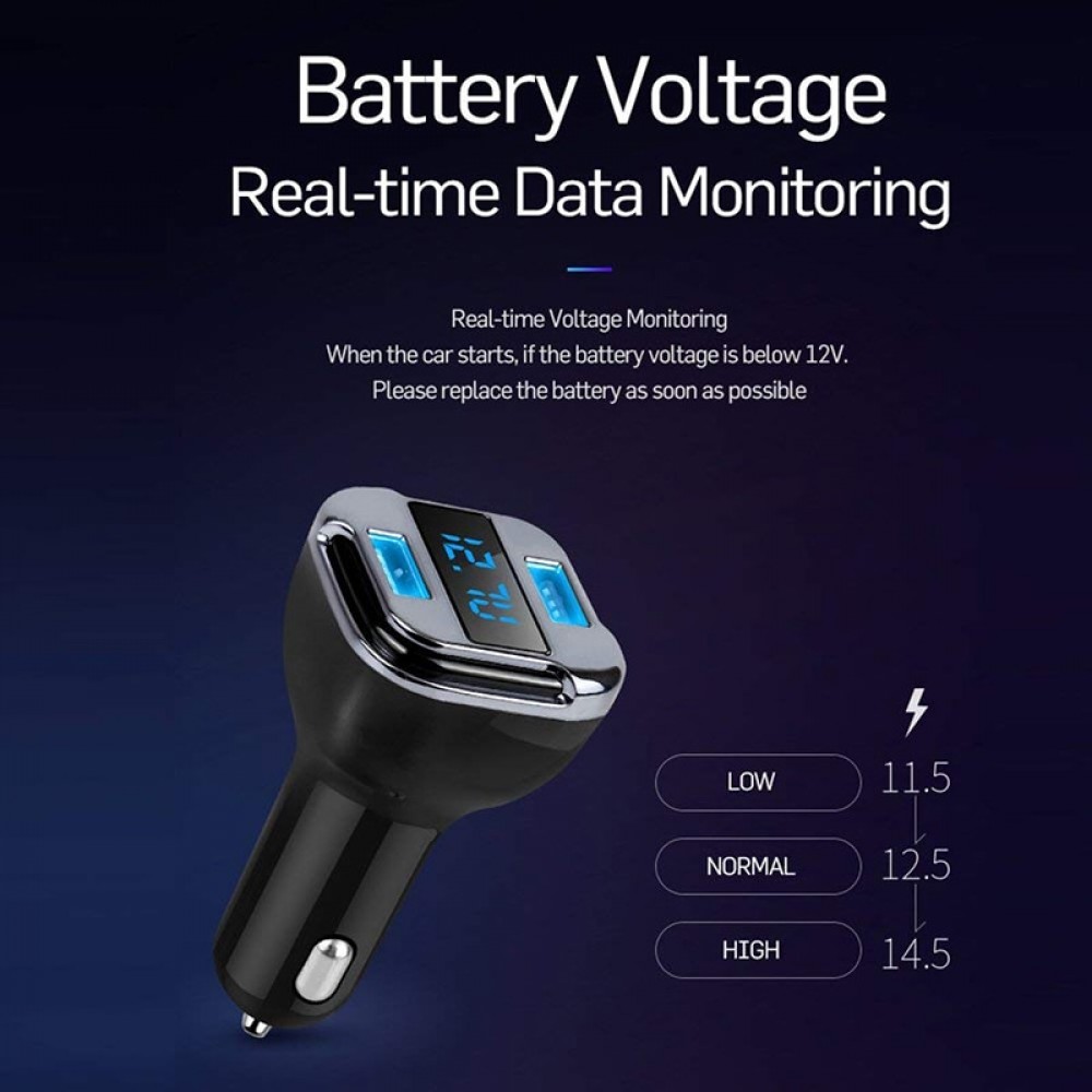 GPS Dual USB Car Charger 2 Port USB Adapter Quick Charger GPS APP Setting Control Auto Parts