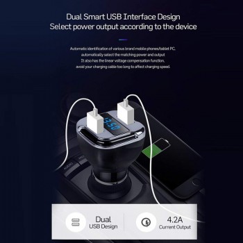 GPS Dual USB Car Charger 2 Port USB Adapter Quick Charger GPS APP Setting Control Auto Parts