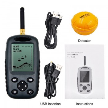 Visual HD Fishing Detector Marine GPS Wireless Plastic Fish Detector  LCD Boat Finder Transducer Depth Alarm Wireless Underwater