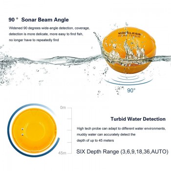 Visual HD Fishing Detector Marine GPS Wireless Plastic Fish Detector  LCD Boat Finder Transducer Depth Alarm Wireless Underwater