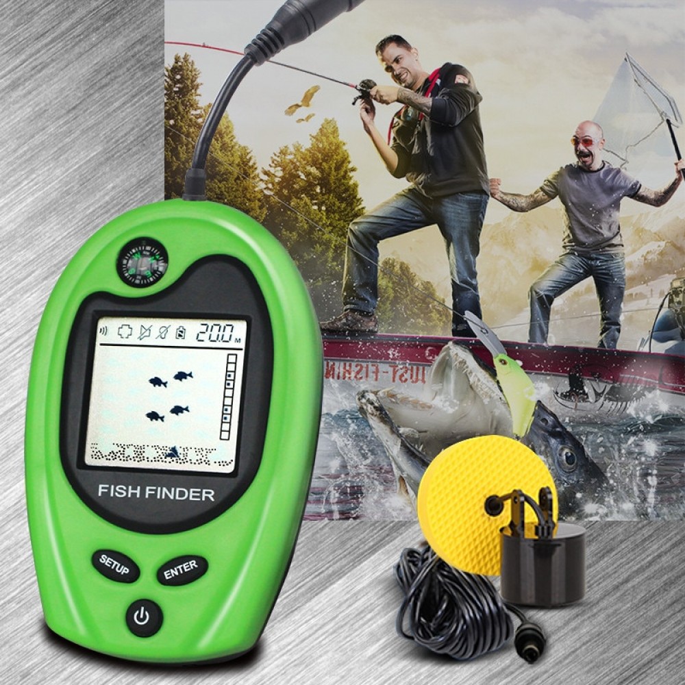 2018 Marine GPS Portable Fish Finder Depth Sonar Sounder 100M Feet Sonar Fish Sonar with Compas Function Display High Definition