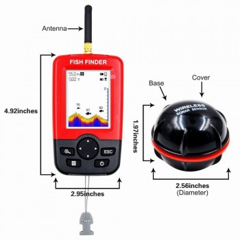 Portable Fish Finder Sonar Sounder Alarm LED Backlight 0.7-100m Fishing Echo Sounder Transducer Fishfinder Marine GPS