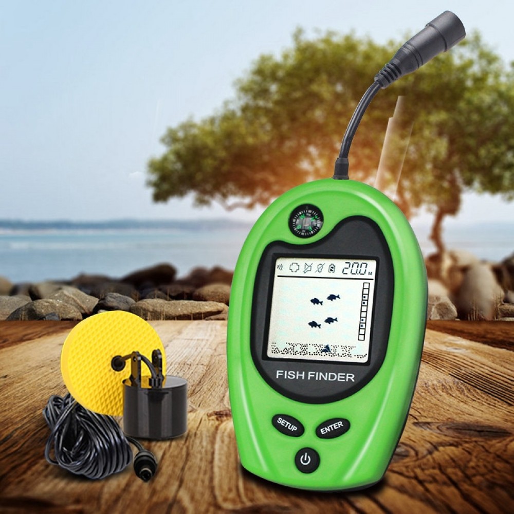 2018 Marine GPS Portable Fish Finder Depth Sonar Sounder 100M Feet Sonar Fish Sonar with Compas Function Display High Definition