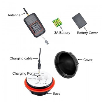 Marine GPS Depth Locator Ocean Boat Alarm Fish Detector Wireless Plastic Fish Detector LCD Boat Finder Transducer Display