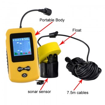 Auto Colorful Screen Cable Fish Detector Marine GPS Exquisite Water Depth Fish Quantity Location Water Grass Stone Display