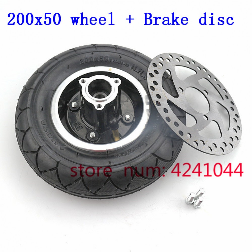 200x50 Scooter Tyre With Wheel Hub and Brake disc 8Scooter Tyre Inflation Electric Vehicle Aluminium Alloy Wheel Pneumatic Tire