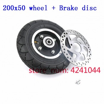 200x50 Scooter Tyre With Wheel Hub and Brake disc 8Scooter Tyre Inflation Electric Vehicle Aluminium Alloy Wheel Pneumatic Tire